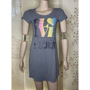 Victoria's Secret Lingerie Gray Short Sleeve Long Night Gown/Sleep Shirt XS